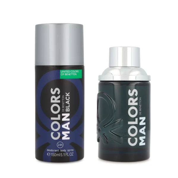 SET Benetton Colors Man Black EDT 100 ml 2 Pzs