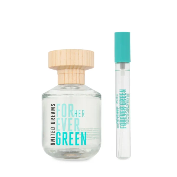 SET Benetton United Dreams Forever Green for Her EDT 80 ml 2 Pzs