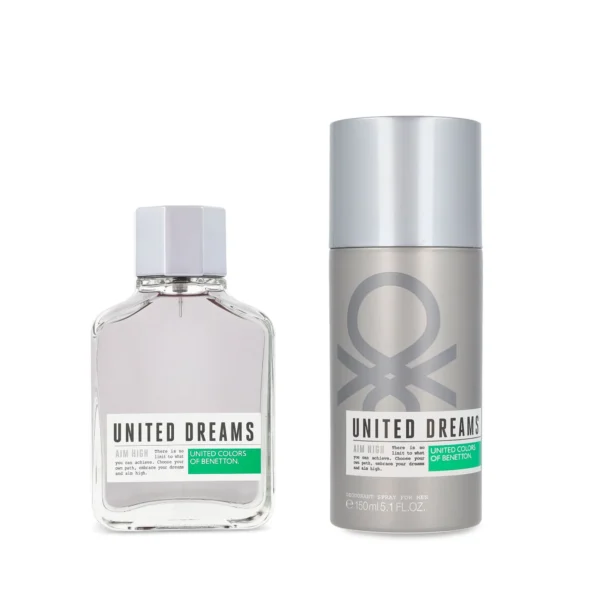 SET Benetton United Dreams Aim High EDT 100 ml 2 Pzs