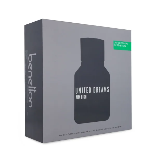SET Benetton United Dreams Aim High EDT 100 ml 2 Pzs