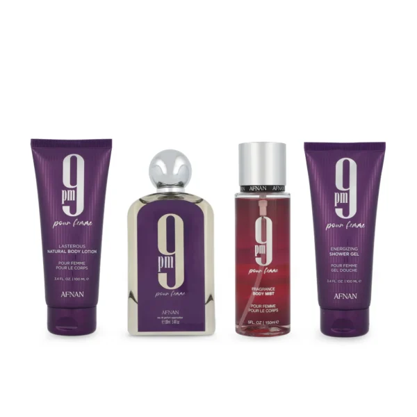 SET Afnan 9PM Pour Femme EDP 4 Pzs 100 ml