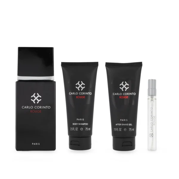 SET Carlo Corinto Rouge EDT 100 ml 4 Pzs