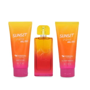 SET Ferrioni Sunset Vibes Malibu EDT 100 ml 3 Pzs