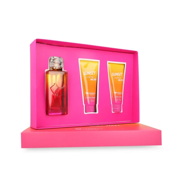 SET Ferrioni Sunset Vibes Malibu EDT 100 ml 3 Pzs