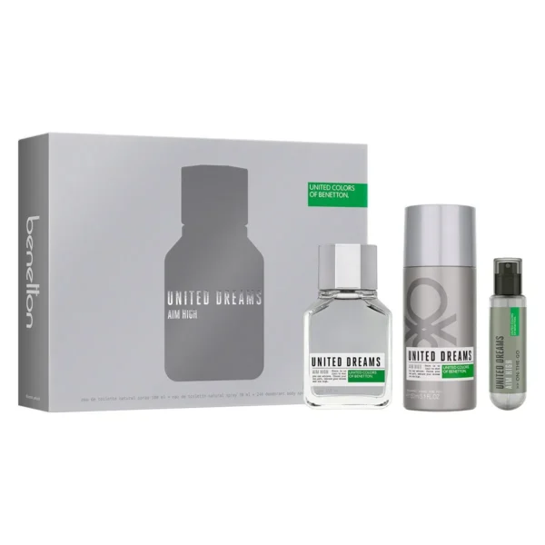 SET Benetton United Dreams Aim High EDT 100 ml 3 Pzs